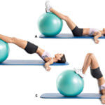 Swiss ball hamstring curls
